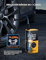 Vista 4 de AstroAI Inflador de neumáticos L7S compresor de aire portátil inalámbrico bomba de aire para bicicleta con pantalla digital de valores duales, bomba