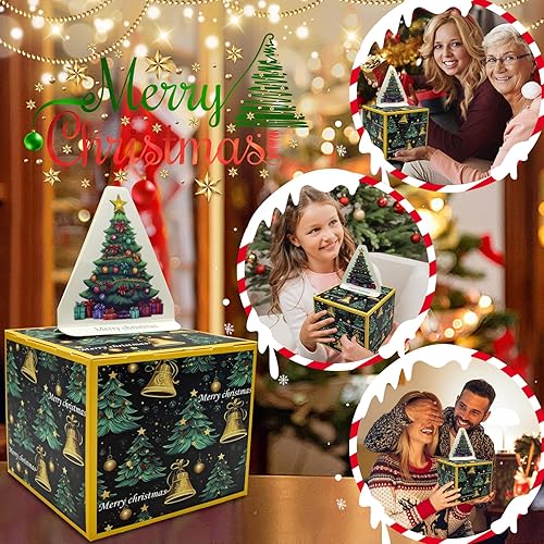 Vista 7 de Caja de dinero para regalo en efectivo, caja de regalo de Feliz Navidad, caja de regalo sorpresa, caja de dinero con soporte para dinero en efectivo