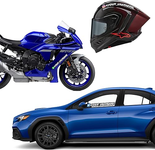 Miniatura 6 de VulgrCo Calcomanía personalizada con impresión a todo color para redes sociales, nombre de usuario, totalmente personalizable para ti, impermeable,