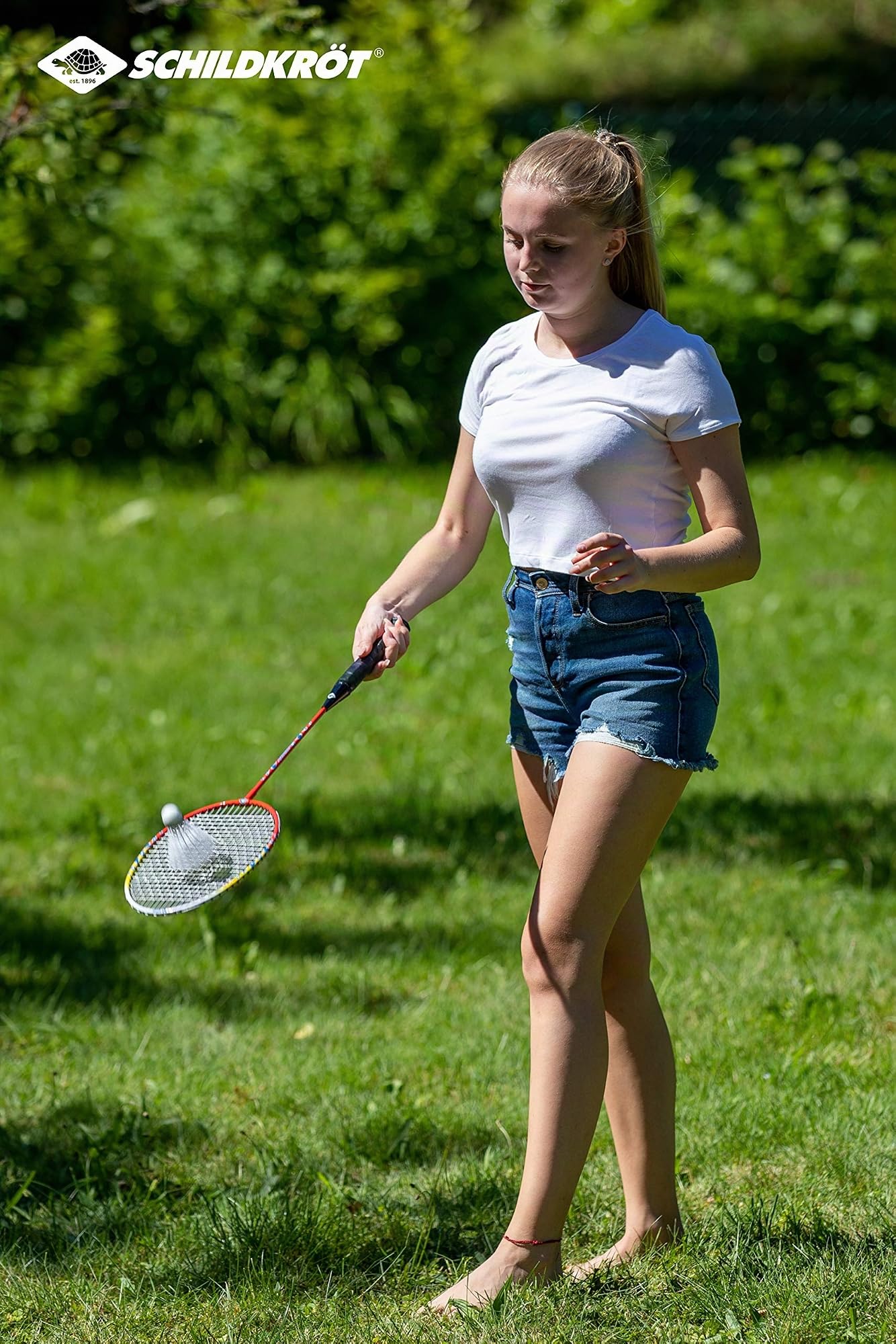 Schildkröt Set de Badminton pour 4 Joueurs, 4 Raquettes, 3 Volants, dans Un Sac de Transport