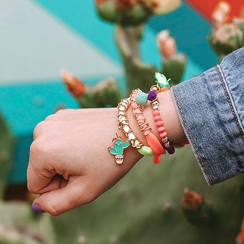 Miniatura 6 de Make It Real: Neo-Brite - Kit de cadenas y dijes – Crea 10 pulseras únicas de cordón y borlas, 195 piezas, incluye bandeja de juego, dije divertido