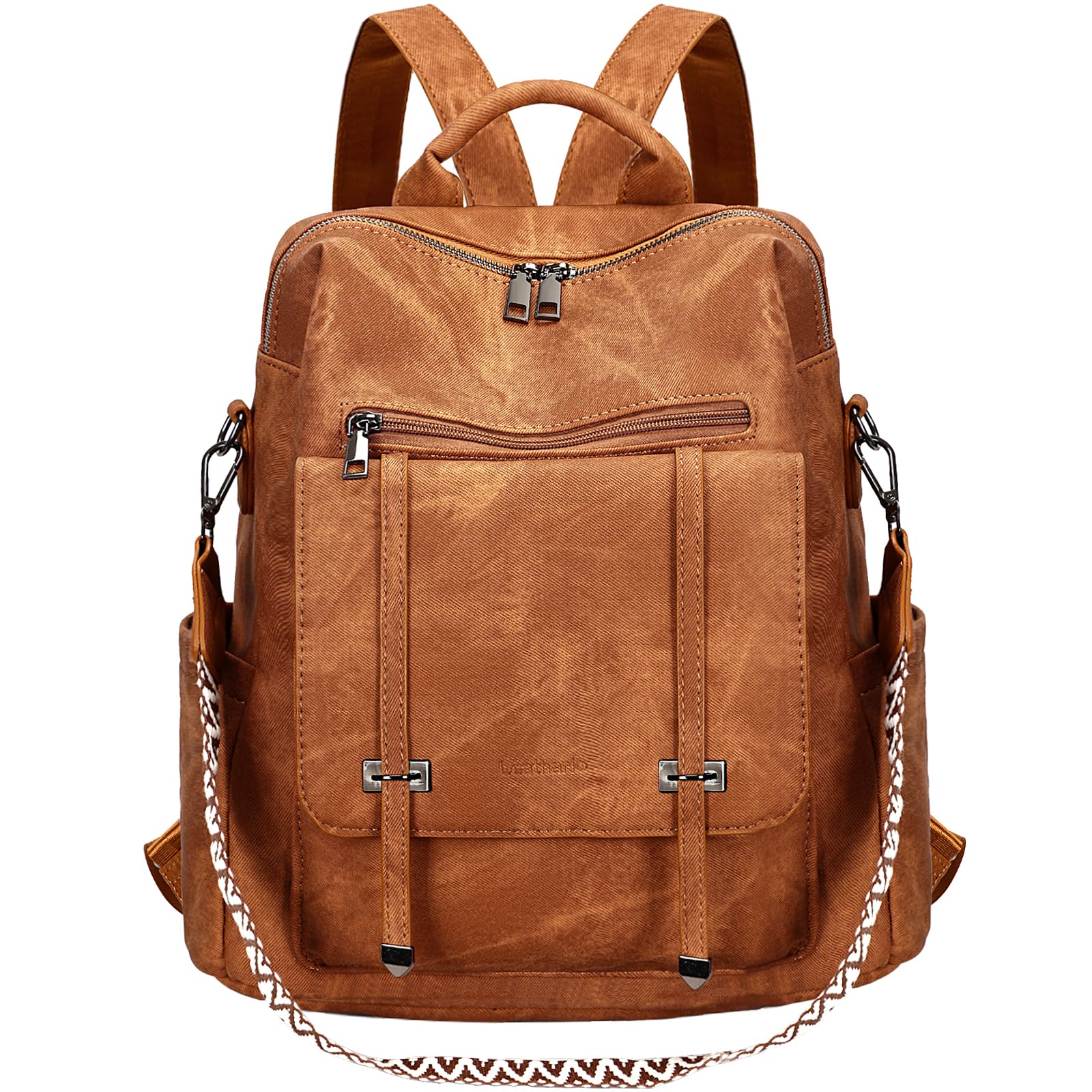 Leathario Zaino Donna in Pelle Vegana Impermeabile Antifurto,Borsa Elegante 3-in-1,Zaino da Lavoro, Viaggio e Uso Quotidiano