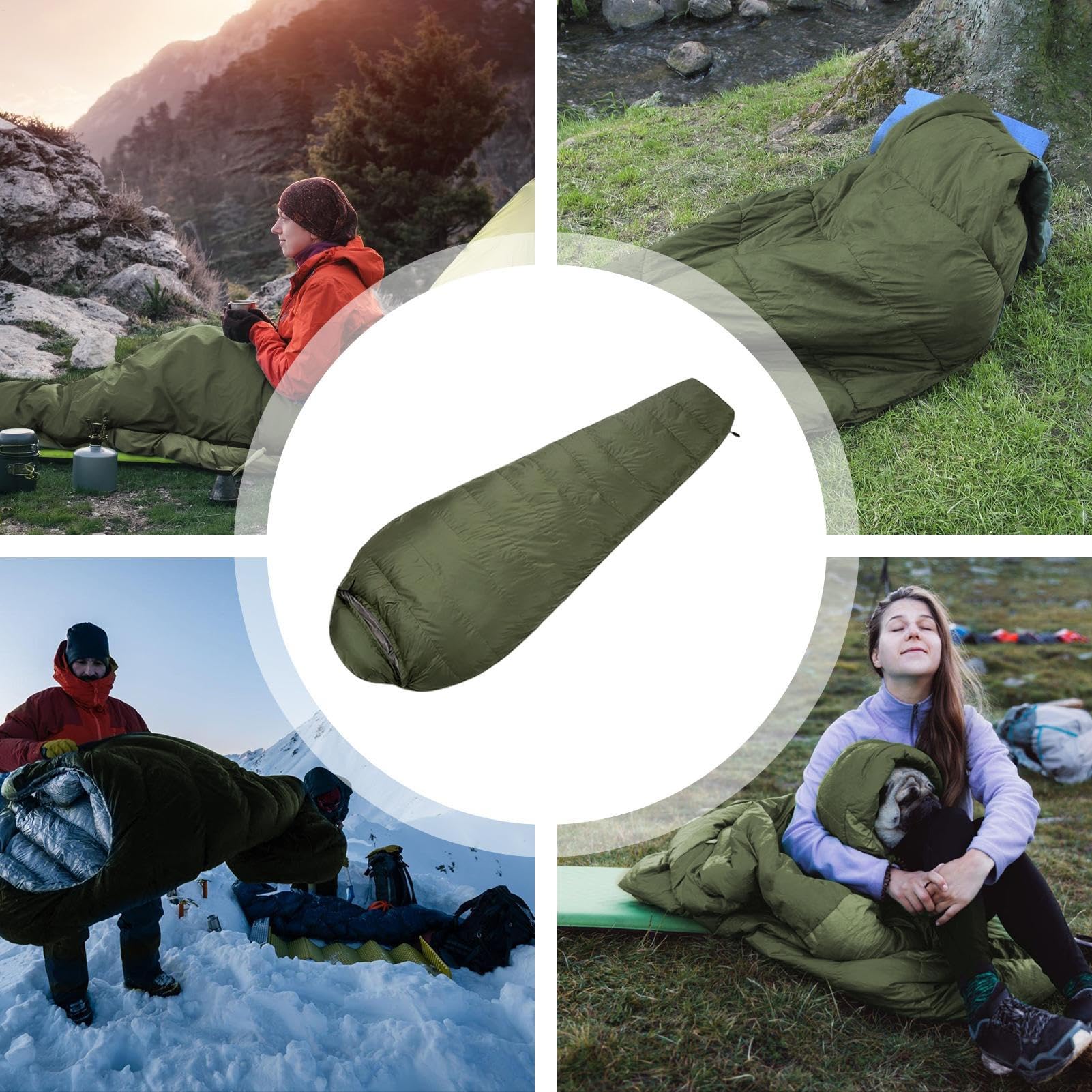 Śpiwór na zimne dni | Puchowe śpiwory kempingowe Outdoor Travel Polowanie | Wędrówki | Wodoodporny śpiwór podróżny, myśliwski, dziewczęcy, chłopięcy