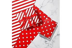 SaringSwoon Red and White Stripe Wrapping Paper