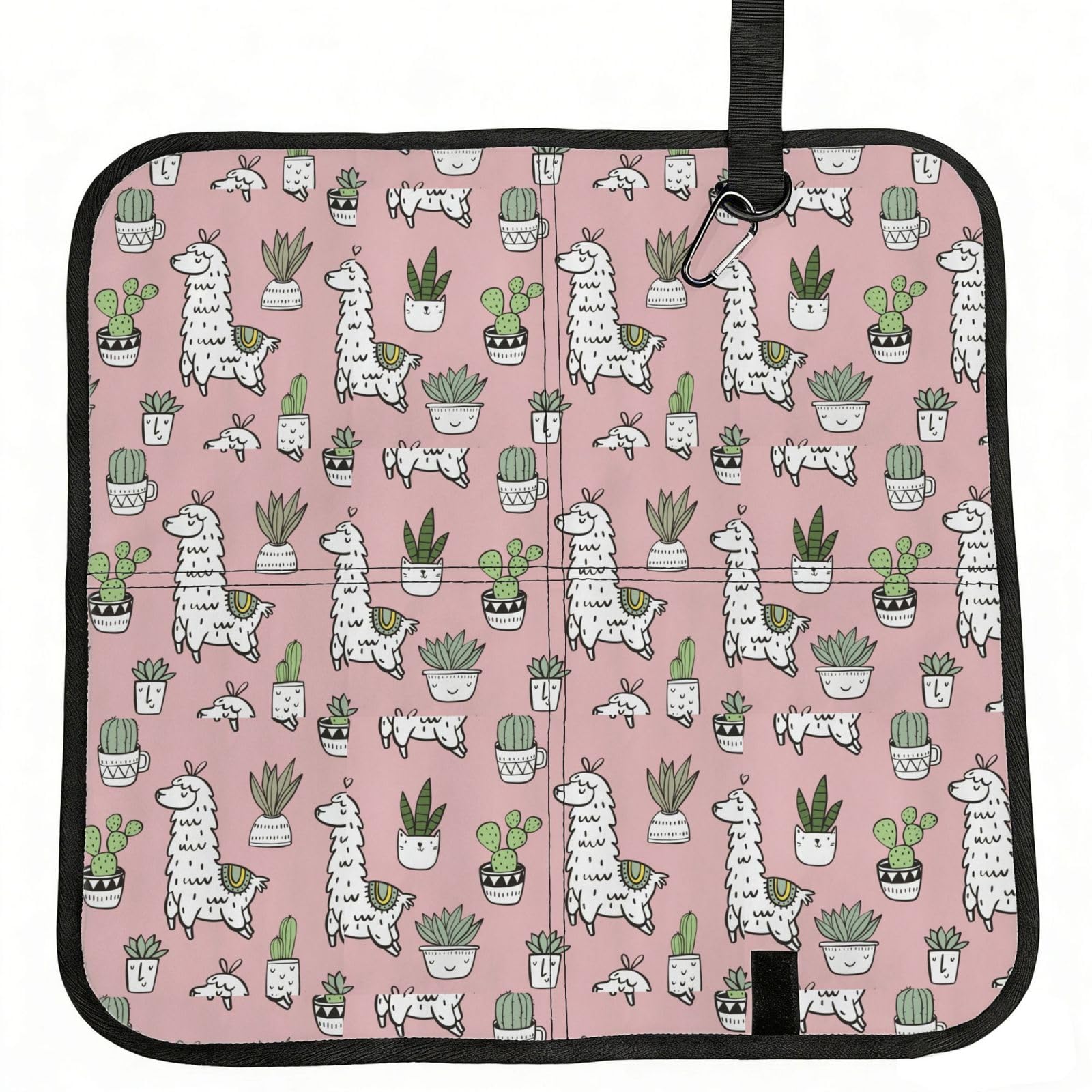 AYYQWE Alpaca And Cactus Print Foldable Seat Cushion Portable Chair Pad Office Commuting Picnic Camping Outdoor