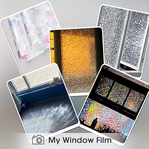 Miniatura 8 de Película de privacidad para ventana, diseño de arco iris, calcomanías decorativas 3D, cubiertas no adhesivas, calcomanías de bloqueo solar para