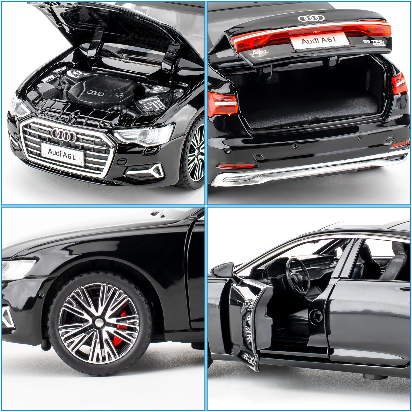 Nouveau 1:24 AUDI A6 alliage moulé sous pression et véhicules jouets en métal jouet modèle de voiture son et lumière Collection enfants jouet  26