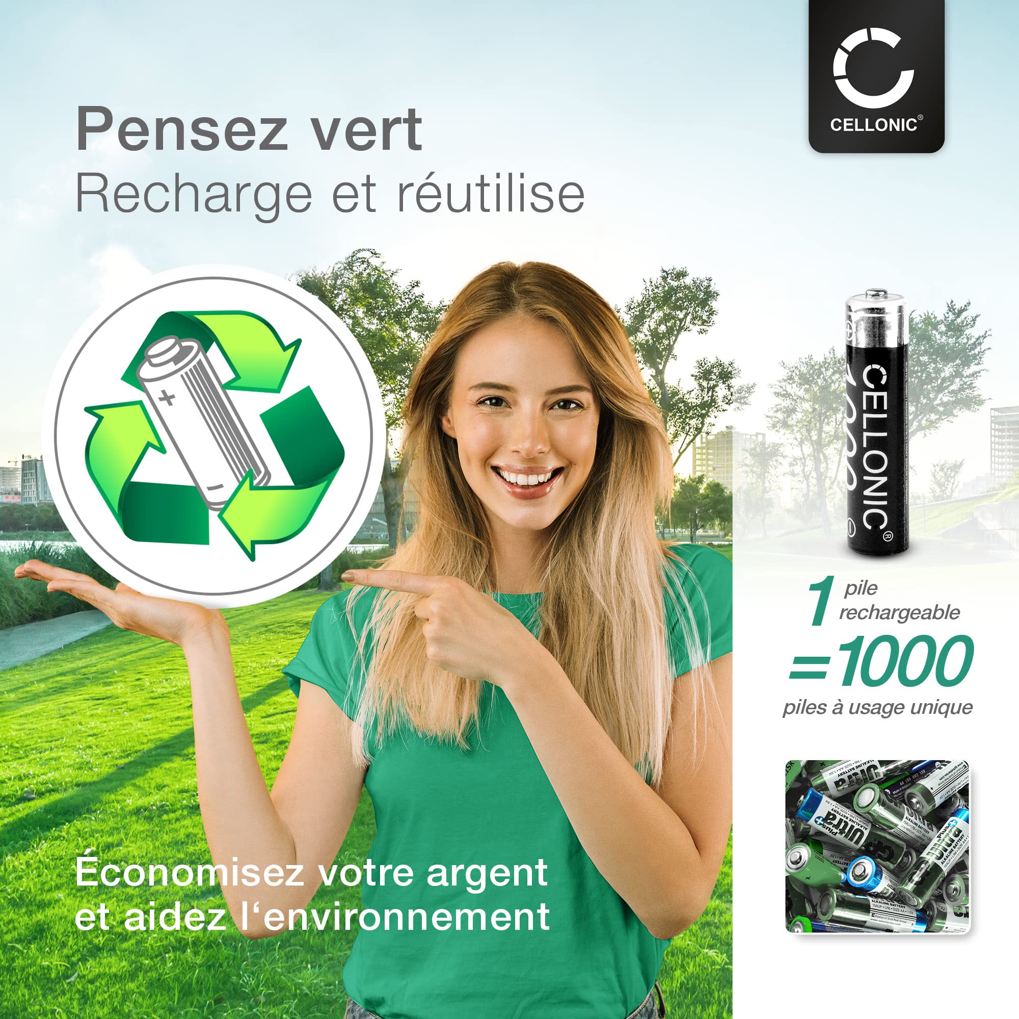 CELLONIC AAA NiMH Piles Batteries pour télécommandes, Jouets - 12x