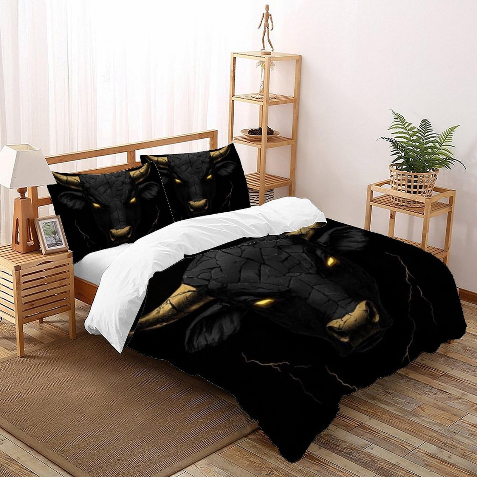 Housse de couette animaux 3D en microfibre anti-plis et facile à laver 260x220