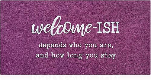 Miniatura 19 de JJUUYOU Tapetes de bienvenida para puerta delantera/interiores, felpudos exteriores de bajo perfil, parte trasera de goma antideslizante para piso