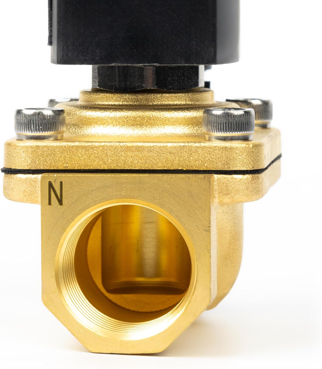 U.S. Solid 3/4" Brass Solenoid Valve - 12V DC Normally Closed Electric Solenoid Valve with Viton Seal, Junction Box Type
