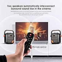Vista 2 de JYX Máquina de karaoke con 3 micrófonos inalámbricos UHF, micrófono portátil de 5200 mAh, sistema PA recargable Bluetooth 5.0 con TWS, FM, REC