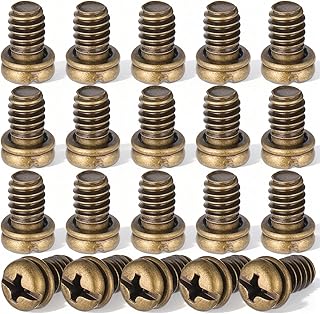 20Pcs Ceiling Fan Blade Screws, 1/4-20 x 3/8 Pan Head Phillips Machine Screws Carbon Steel Replacement Fasteners Bolts for Lighting Ceiling Fan, Copper