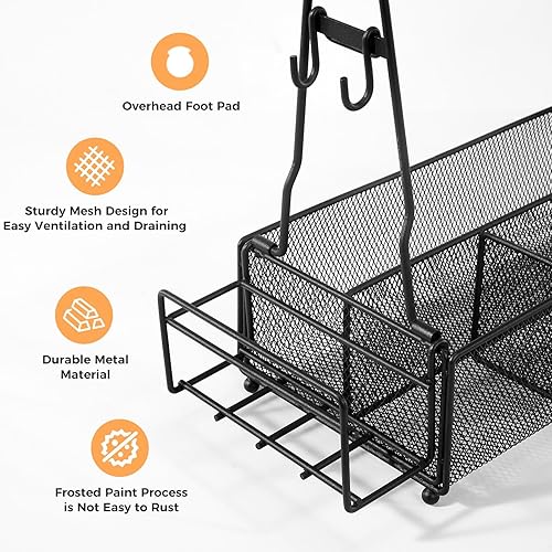 Miniatura 8 de Organizador para parrilla, organizador de barbacoa con soporte para toallas de papel y 2 ganchos, organizador de utensilios de parrilla para acampar