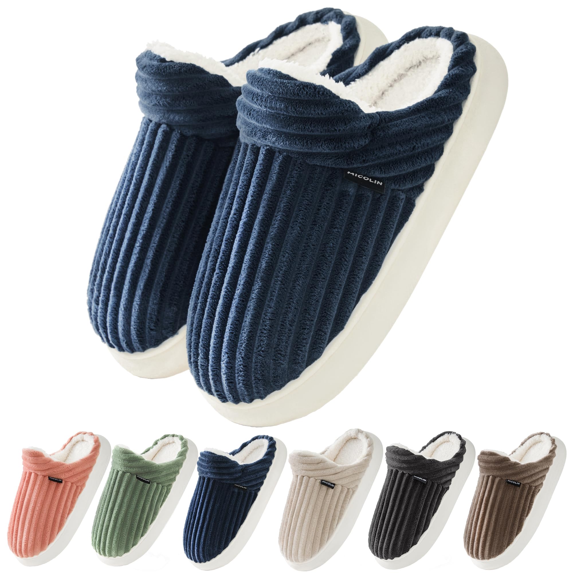 Donpapa Pantofole Donna Uomo Ciabatte Invernali Peluche Casa Comode Schiuma Scarpe Memoria Morbida Antiscivolo Inverno Cotone Slippers
