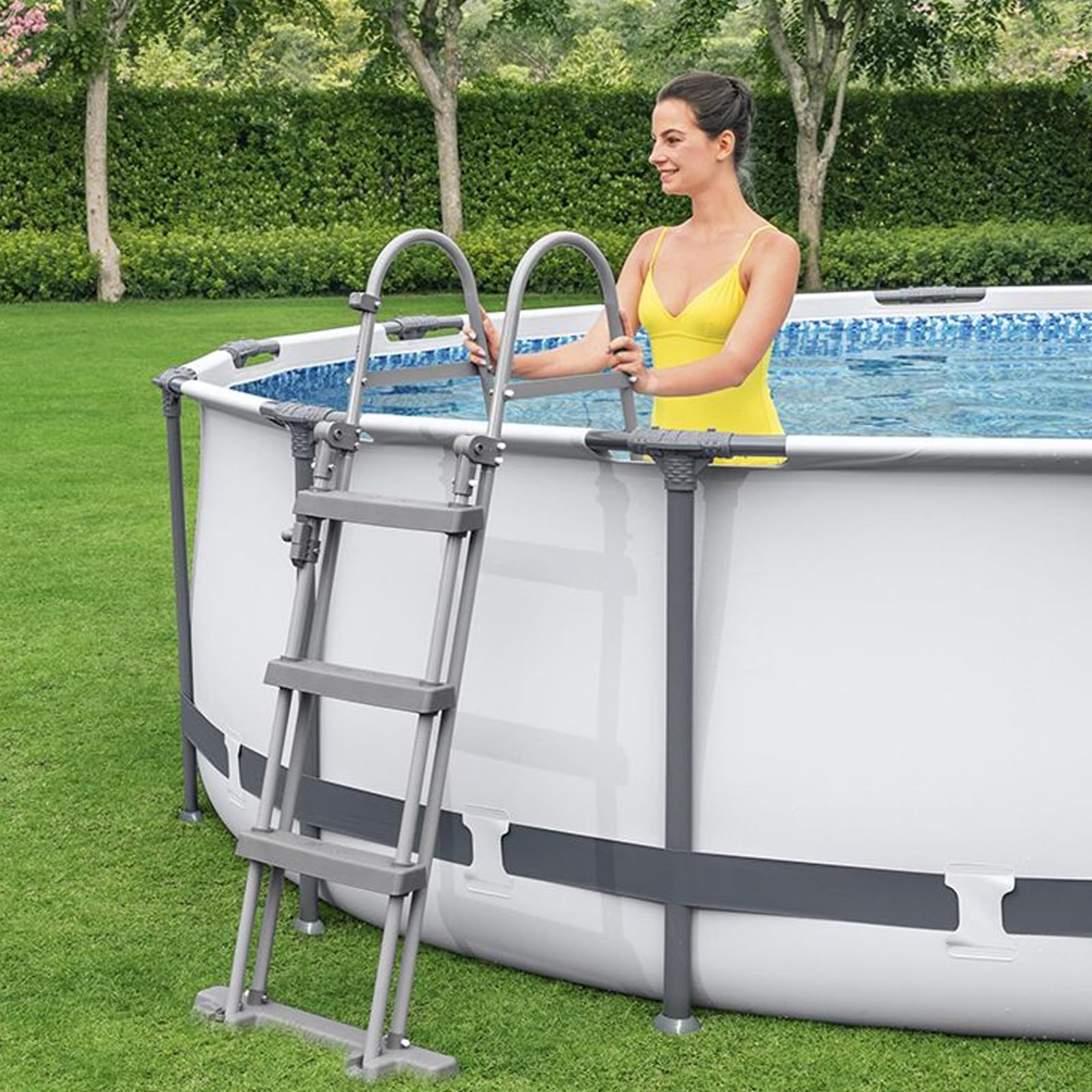 Piscina Desmontable Tubular Bestway Steel Pro MAX 305x100 cm con Depuradora Cartucho 1.249 L/H con Escalera
