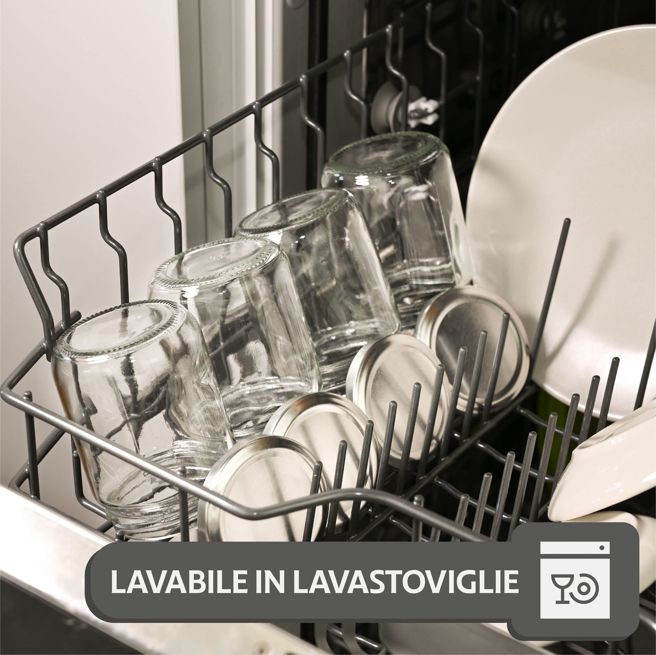 Praknu 25 Vasetti di Vetro per Conserve da 230ml - Con Etichette e Pennarello - Ermetici - Lavabili in Lavastoviglie - Ideali da Regalare