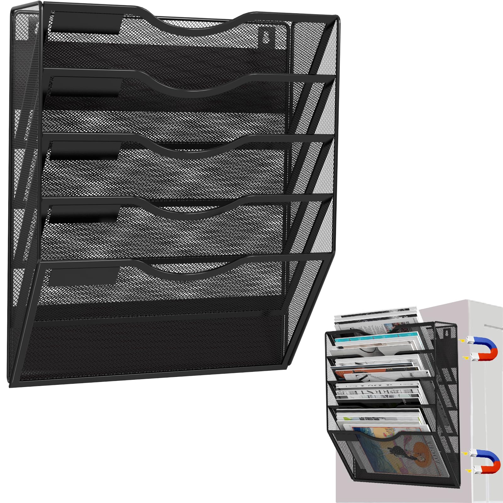 Photo 1 of LQPAFZ 5-Tier Magnetic Wall File Organizer
