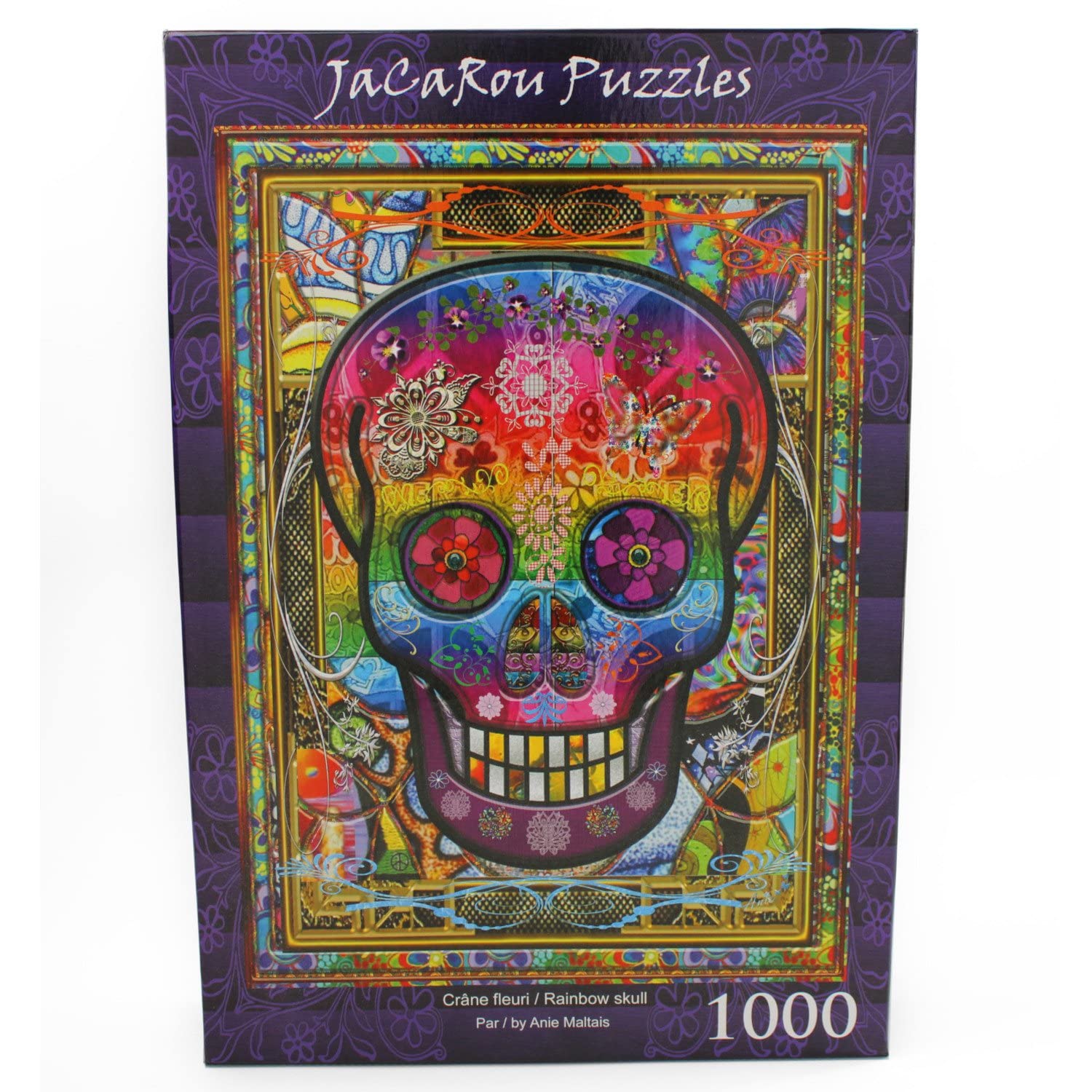 JaCaRou Puzzle Rainbow Skull 1000 Pieces Jigsaw Puzzle