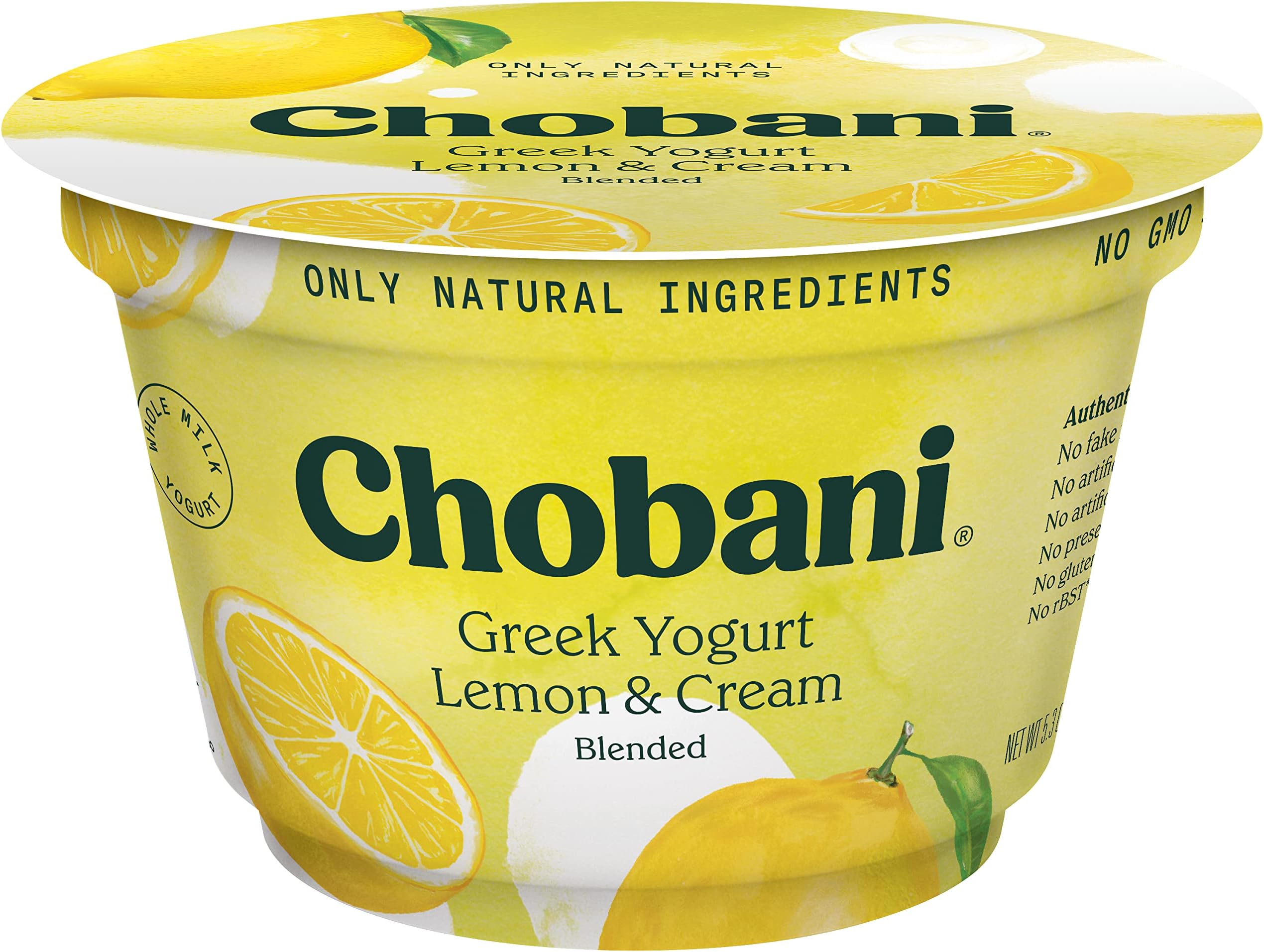 Chobani® Whole Milk Greek Yogurt Lemon & Cream Blended 5.3oz