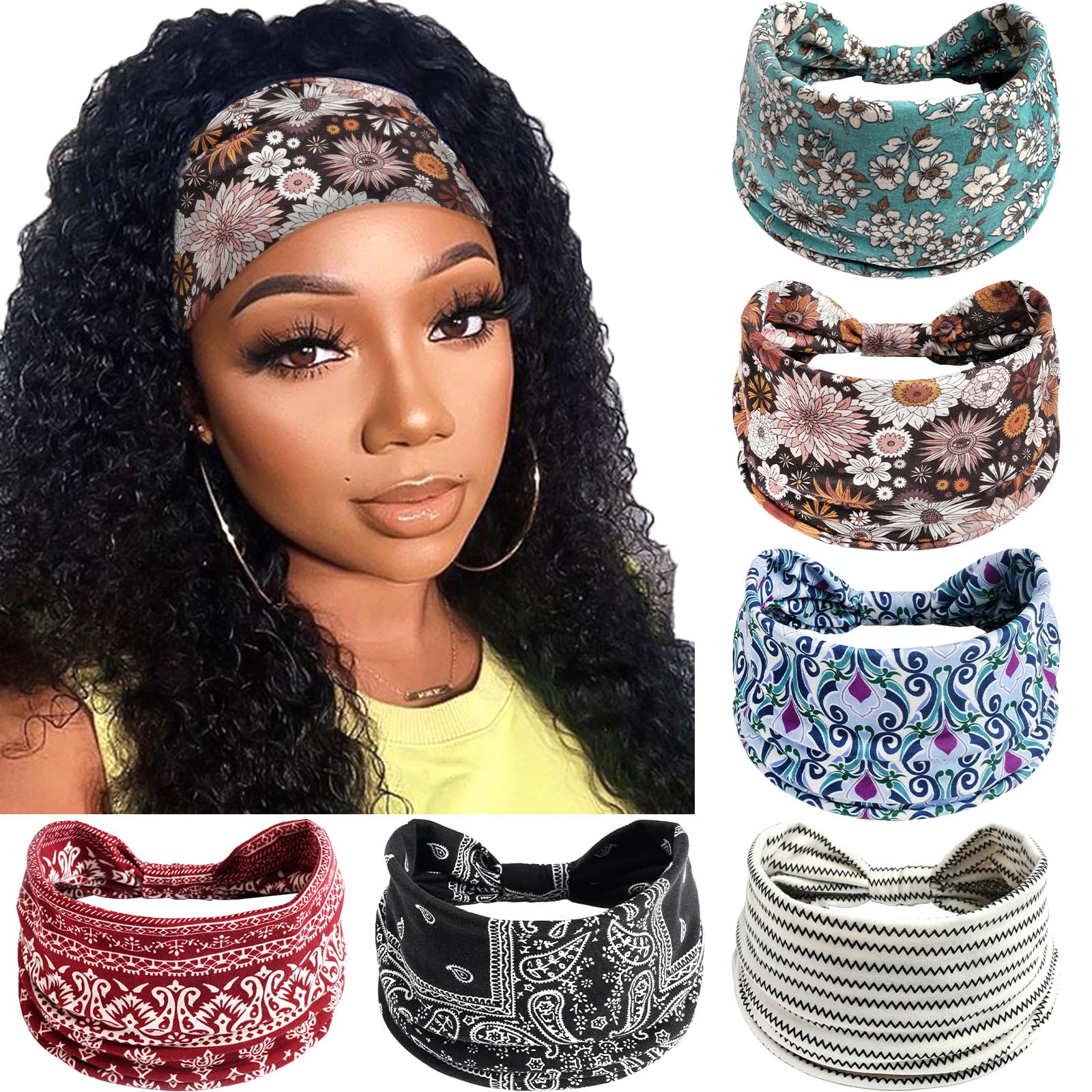 Amazon.com : SAWINDA 6 Pack Boho Headbands for Women Fashion 