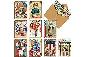 Whaline 36Pcs Retro Patriotic Greeting Cards for 4th of July