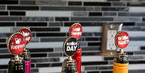 Miniatura 4 de Divertidos tapones de vino para regalos de vino juego de 5 tapones de botella para mujeres y hombres regalo perfecto para bebidas