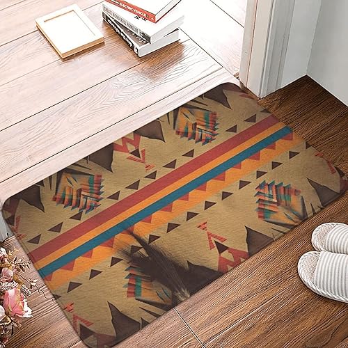 Native American - Tapete de entrada para interior, lavable, antideslizante, tapete para el suelo, para interiores y exteriores, para entrada del