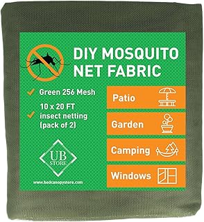 Moustiquaire verte 3x6 mètres, lot de 2 | Filet anti-insectes pour plafonds, terrasses et extérieurs | Protection contre les insectes en maille fine
