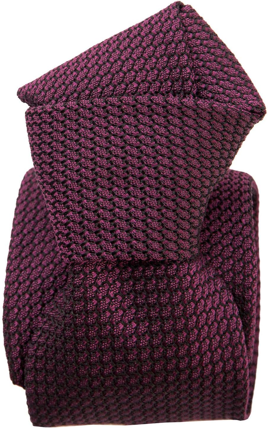 Elizabetta Men's Pure Silk Grenadine Tie, Plum Burgundy, Made in Italy