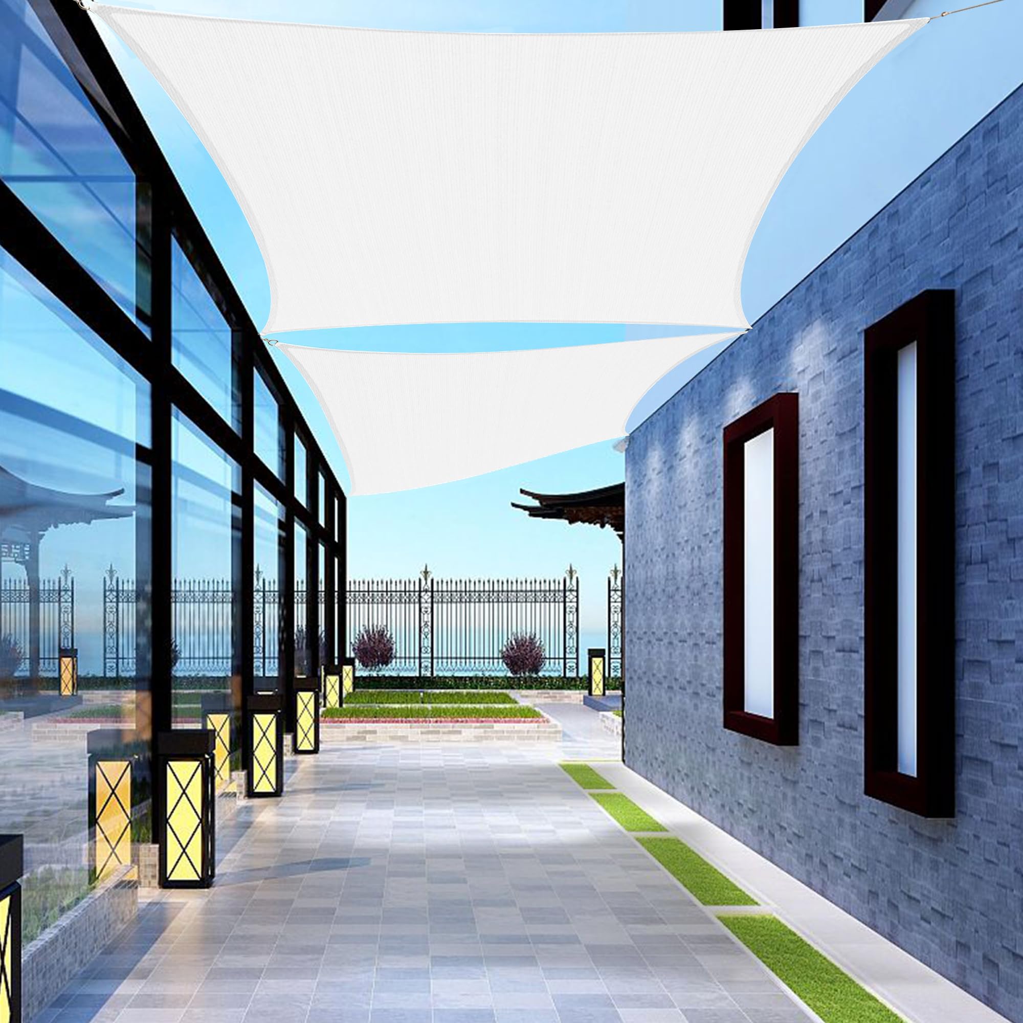 SHADEWIZ Custom Size 4' x 4' White Square Sun Shade Sail Canopy Awning for Patio Backyard Lawn Garden Outdoor Activities Commercial Grade UV Block