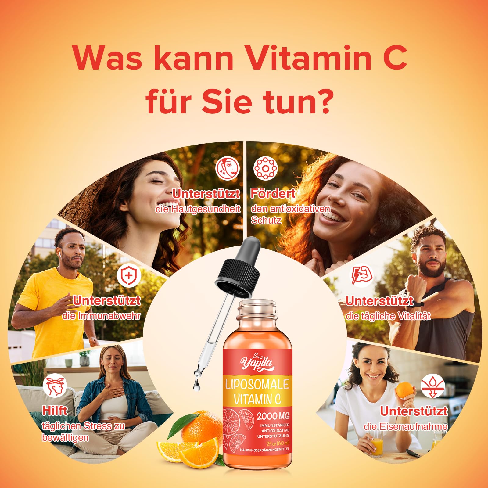 Liposomales Vitamin C 2000 mg Flüssiges Ergänzungsmittel, Maximale Absorption, Hochwirksames veganes Vit C, Ascorbinsäure, Nicht-GMO, Glutenfrei, Sojafrei
