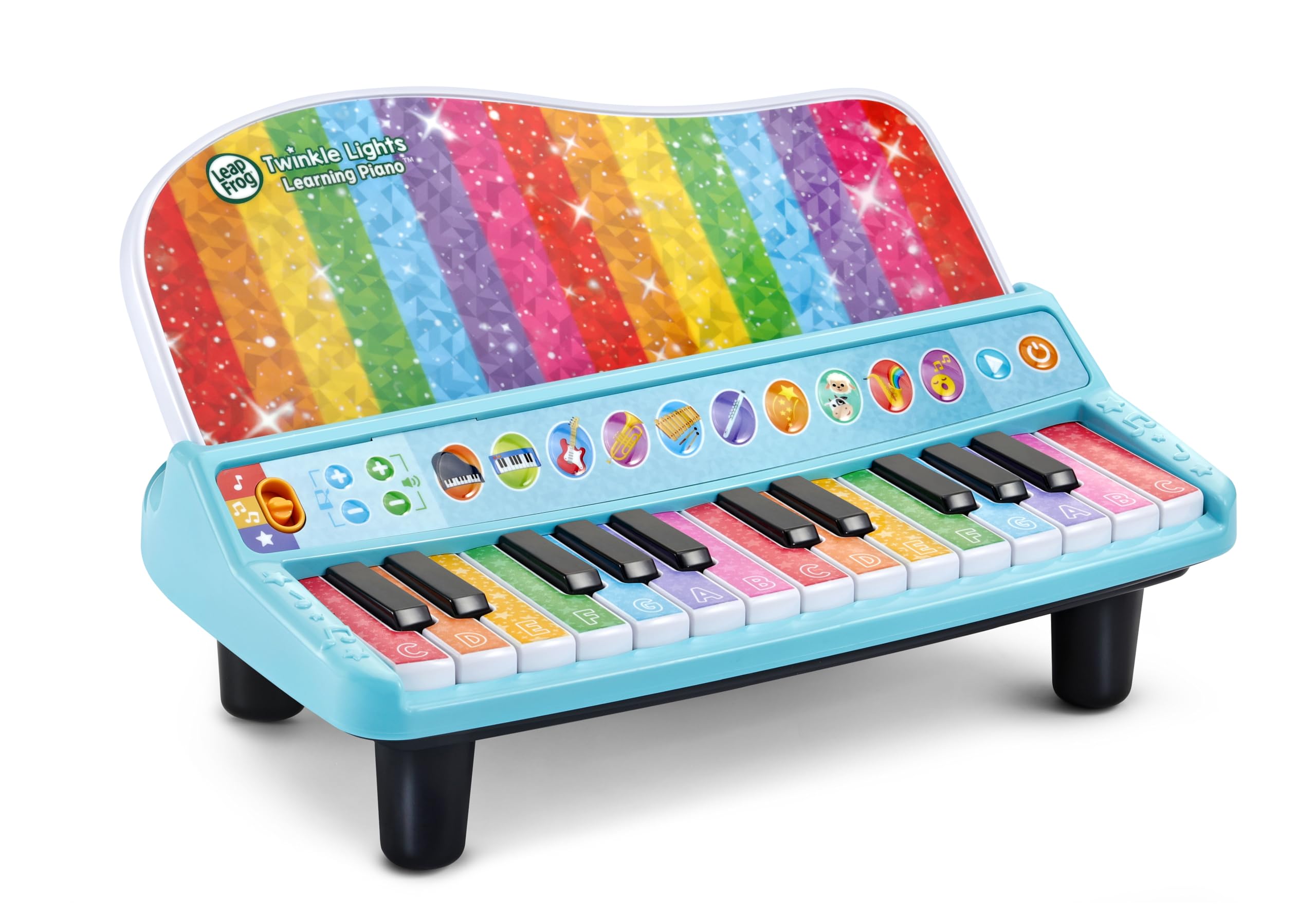LeapFrog Twinkle Lights Learning Piano, Interactive Toy Piano with 25 Keys & 10 Instrument Buttons, 3 Play Modes, LED Light Up, Suitable for Ages 2, 3, 4+ Years, English Version