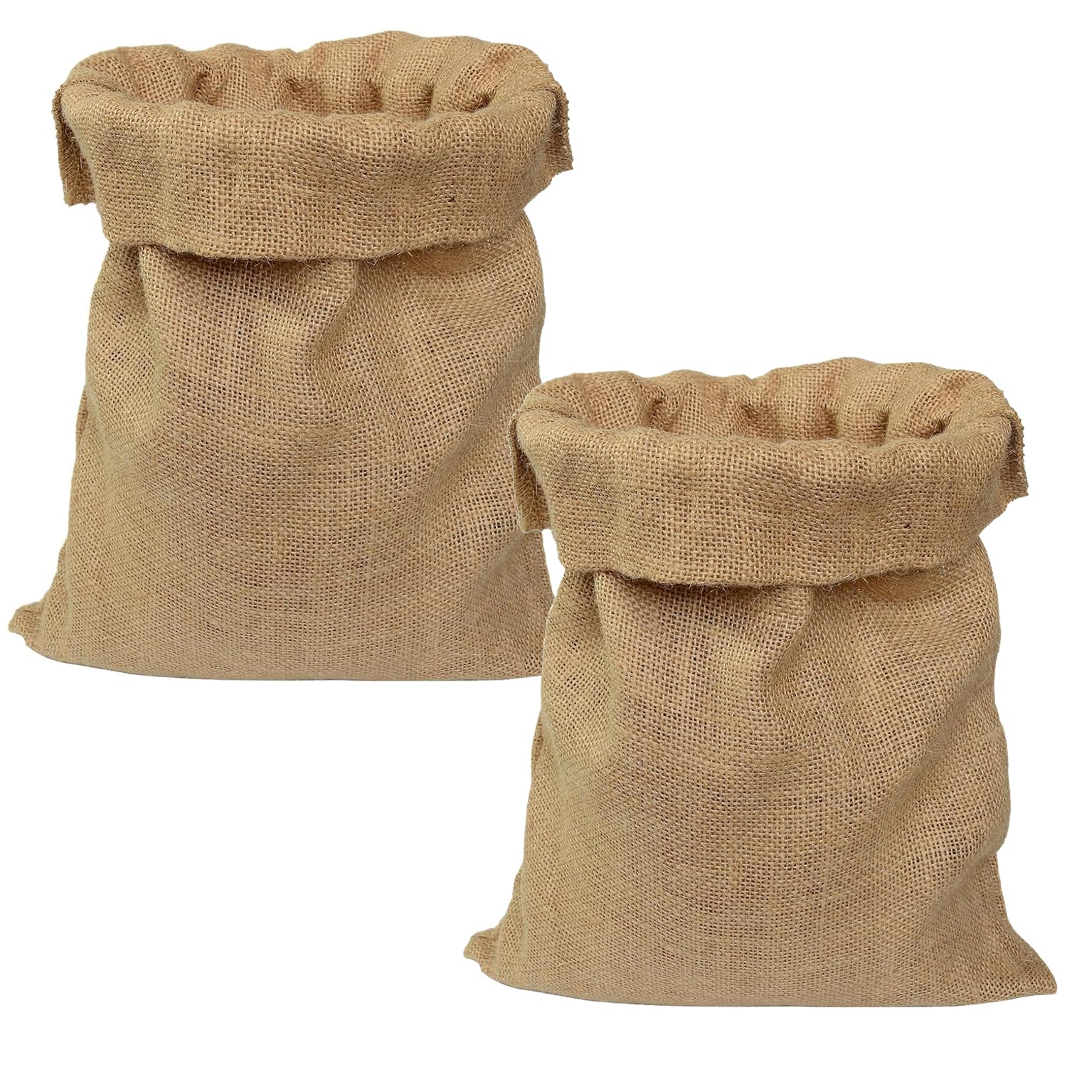 Holooveranillo Brown 2Pcs Potato Sacks For Storage, Durable Reusable Hessian Sack, Natural Large Jute Sacks, 30X50cm Natural Burlap Sack, Ideal For Grains, Vegetables And Sand,With Breathable Design