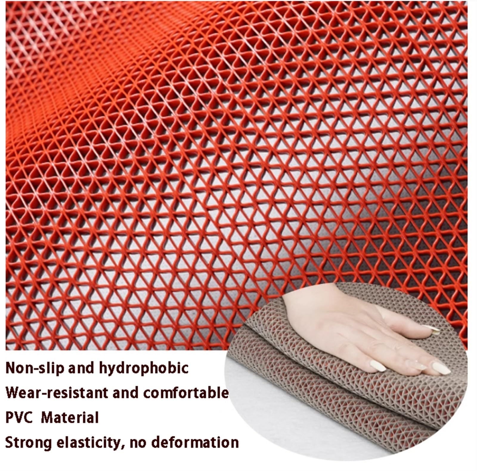 Tapis De Sol Antidérapant en PVC pour Piscine, Salle De Bain, Garage, Restaurant, Sauna, Spa, Zone Humide Intérieure Et Extérieure (180 X