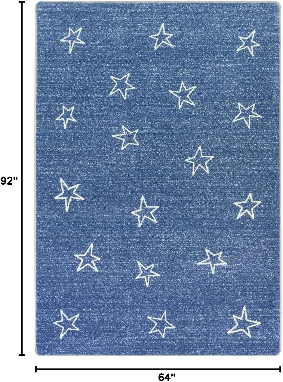 Joy Carpets Shine On 5'4" x 7'8" Area Rug in Color Blue Skies