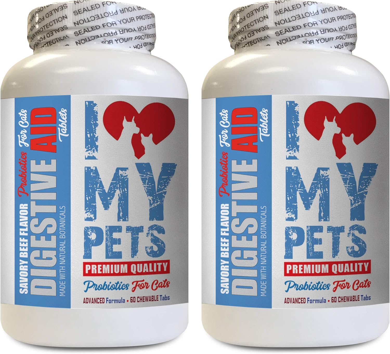 I LOVE MY PETS LLC cat Digestive Health - CAT Digestive AID - Healthy PROBIOTICS - Chews - acidophilus for Cats - 120 Treats (2 Bottles)