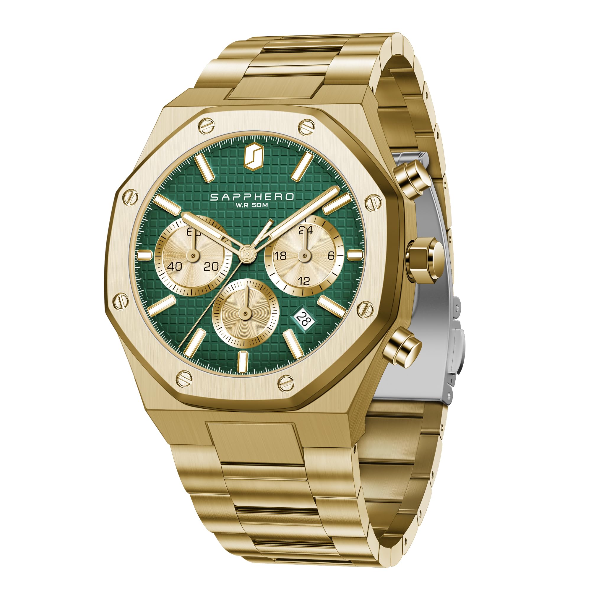 SAPPHERO Uhren Herren Uhren für Männer Luxus Herrenuhr wasserdichte Herrenarmbanduhr Business Datum Sport Zeit Mode Edelstahl