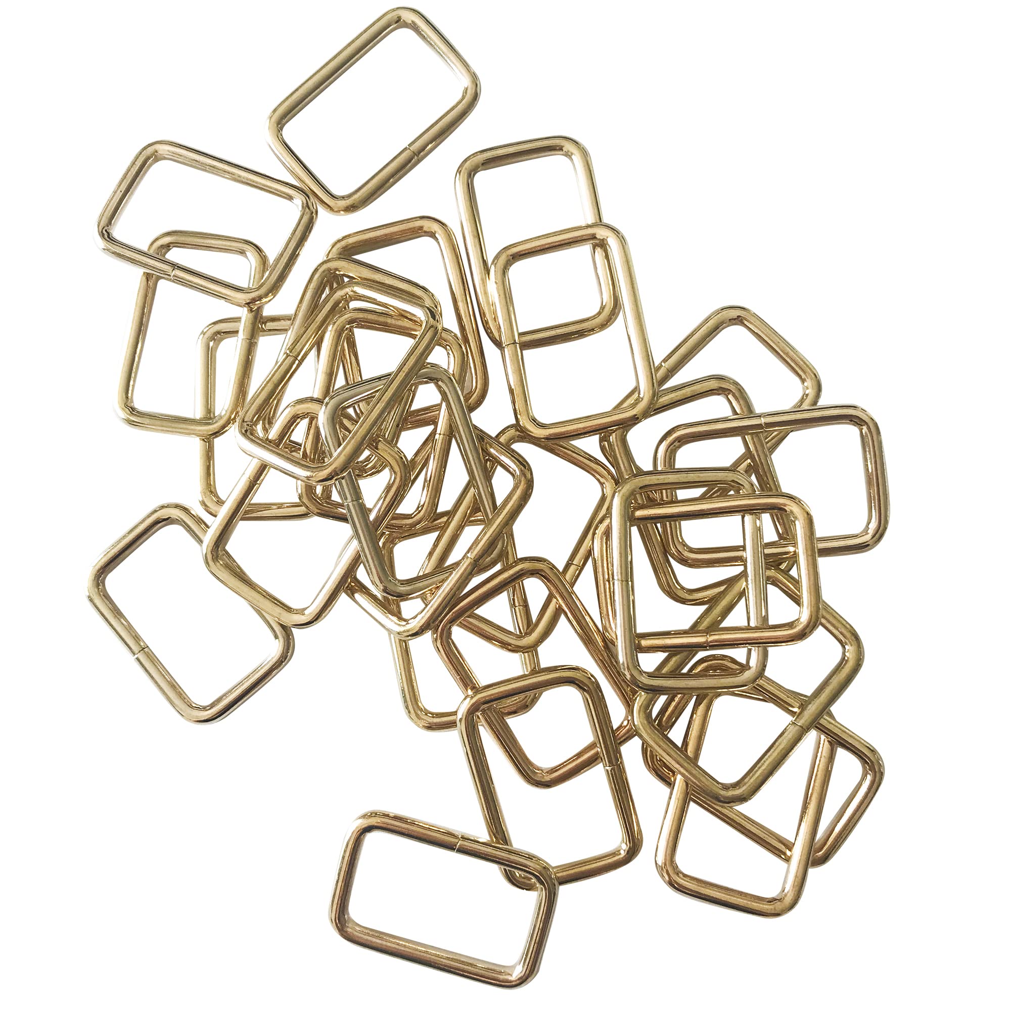 PETMALLMetal Rectangle Buckle Ring for Bag Belt Loop Strap Heavy Duty Rectangular Cord fits Webbing 3/4" 1" 1 1/2" 2" Pack of 50, Bronze, 50mm