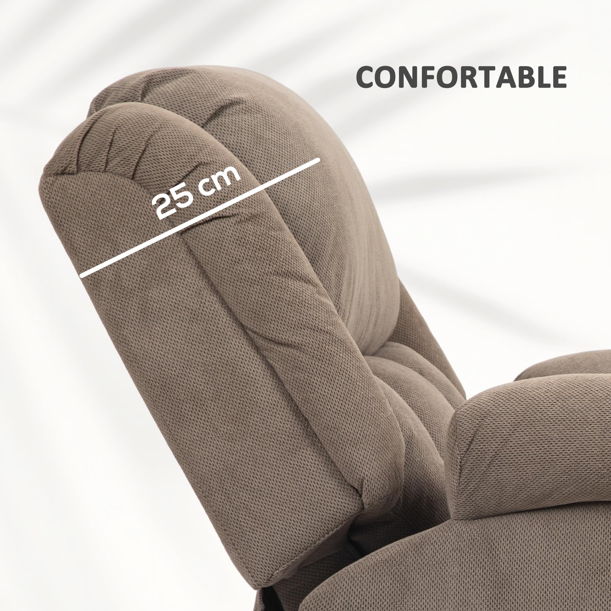 HOMCOM Fauteuil releveur électrique Chauffage et Massage par Vibration Fauteuil Relax électrique en Velours Dossier inclinable Assise Large Ports USB télécommande Repose-Pied Poche latérale Marron
