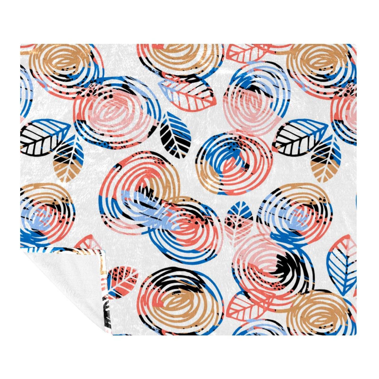 Couverture polaire légère anti-froid en microfibre douce motif floral pour en finir avec les frissons