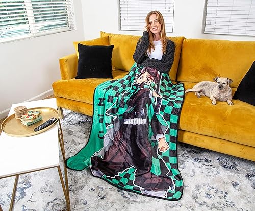 Miniatura 5 de Demon Slayer Tanjiro Kamado - Manta de forro polar, 45 x 60 pulgadas