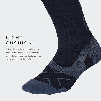 2XU Vectr Light Cushion Crew Sock Black/Titanium XL