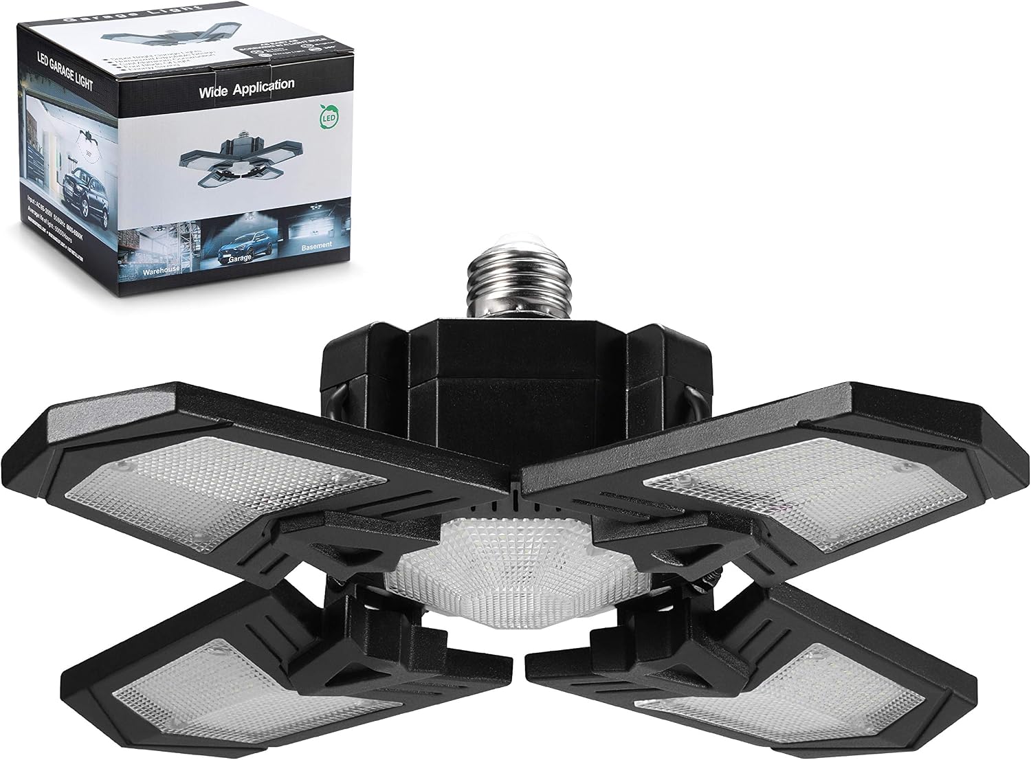 Garage Light 120W LED Garage Light - LED Shop Light with 5 Multi-Position Panels,Deformable Garage Ceiling Light 16000LM Adjustable Easy-Installation,LED Garage Lighting for Warehouse Basement