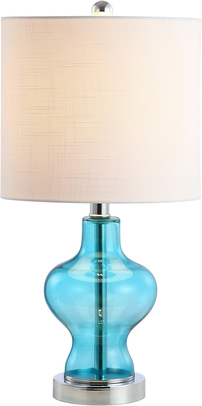 JONATHAN Y JONATHAN Y JYL4036A Mer 20.5" Glass/Metal LED Table Lamp Contemporary Transitional Bedside Desk Nightstand Lamp for Bedroom Living Room Office College Bookcase LED Bulb Included, Aqua