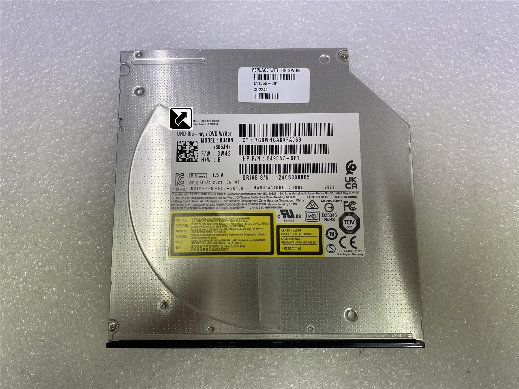 Pour L11355-001 849057-6F1 Lecteur optique ODD BU40N UHD Blu-Ray DVD Graveur Blu-ray Blu-Ray Disque Disque Blu-ray