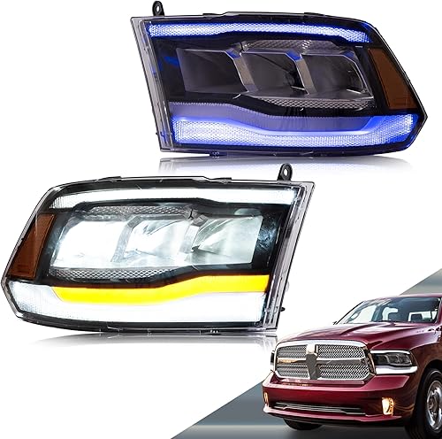 Miniatura 10 de VLAND Faros delanteros de proyector LED compatibles con Dodge RAM 150025003500 2009-2018 y RAM 1500 Classic 2019-2021 con luz de respiración con