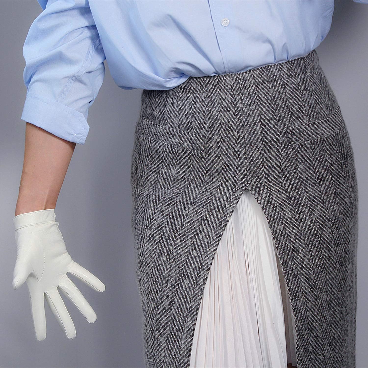 DooWay Leather Driving Gloves for Women Genuine Sheepskin Cosplay Costume Motorcycle Gloves - Image 6