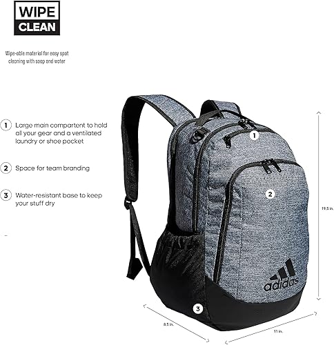 Miniatura 2 de Mochila deportiva unisex adidas Defender, mochilas de fútbol y mochilas de baloncesto para guardar balones, con compartimento para calzado, Jersey