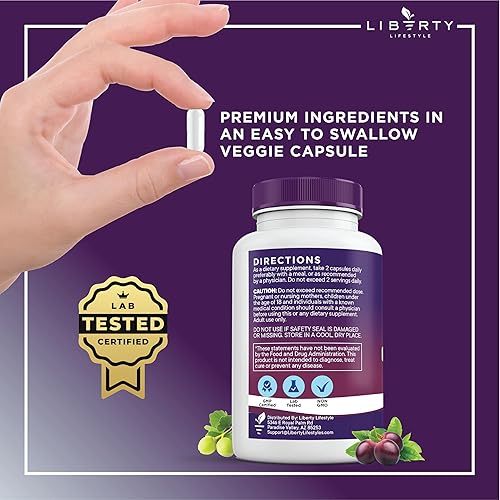 Miniatura 4 de Resveratrol, berberina, extracto de semilla de uva, quercetina, suplemento de polifenol para mujeres y hombres con extracto de noni, N-acetil